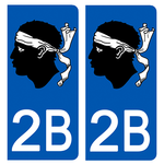 2B CORSE - Stickers for license plates, available for CAR and MOTORCYCLE