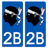 2B CORSE - Stickers for license plates, available for CAR and MOTORCYCLE