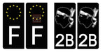 2B CORSE - Stickers for license plates, available for CAR and MOTORCYCLE