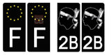 2B CORSE - Stickers pour plaque d'immatriculation, disponible pour AUTO et MOTO