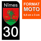 30 NIMES GARD - Stickers pour plaque d'immatriculation, disponible pour AUTO et MOTO