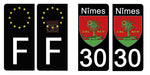 30 NIMES GARD - Stickers for license plates, available for CAR and MOTORCYCLE