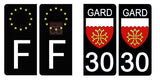 30 GARD - Stickers pour plaque d'immatriculation, disponible pour AUTO et MOTO