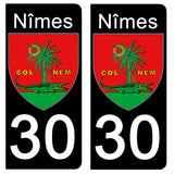 30 NIMES GARD - Stickers for license plates, available for CAR and MOTORCYCLE