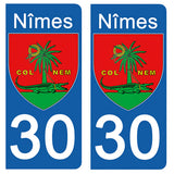 30 NIMES GARD - Stickers for license plates, available for CAR and MOTORCYCLE