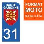 31 HAUTE GARONNE - Stickers for license plates, available for CAR and MOTORCYCLE