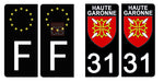 31 HAUTE GARONNE - Stickers pour plaque d'immatriculation, disponible pour AUTO et MOTO