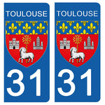 31 TOULOUSE, HAUTE GARONNE - Stickers for license plates, available for CAR and MOTORCYCLE