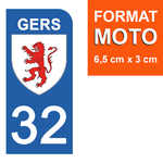 32 GERS - Stickers pour plaque d'immatriculation, disponible pour AUTO et MOTO