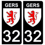 32 GERS - Stickers pour plaque d'immatriculation, disponible pour AUTO et MOTO