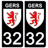 32 GERS - Stickers pour plaque d'immatriculation, disponible pour AUTO et MOTO