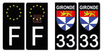 33 GIRONDE - Stickers for license plates, available for CAR and MOTORCYCLE