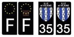 35 ILLE ET VILAINE - Stickers for license plates, available for CAR and MOTORCYCLE