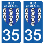 35 ILLE ET VILAINE - Stickers pour plaque d'immatriculation, disponible pour AUTO et MOTO