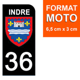 36 INDRE - Stickers for license plates, available for CAR and MOTORCYCLE