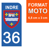 36 INDRE - Stickers for license plates, available for CAR and MOTORCYCLE