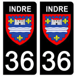 36 INDRE - Stickers for license plates, available for CAR and MOTORCYCLE