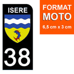 38 ISERE - License plate stickers, available for CAR and MOTORCYCLE