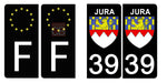 39 JURA - Stickers pour plaque d'immatriculation, disponible pour AUTO et MOTO