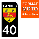 40 LANDES - Stickers pour plaque d'immatriculation, disponible pour AUTO et MOTO