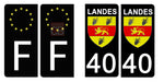 40 LANDES - Stickers pour plaque d'immatriculation, disponible pour AUTO et MOTO