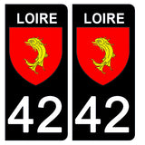 42 LOIRE - Stickers for license plates, available for CAR and MOTORCYCLE