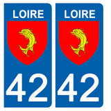 42 LOIRE - Stickers for license plates, available for CAR and MOTORCYCLE