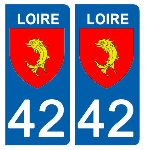 42 LOIRE - Stickers for license plates, available for CAR and MOTORCYCLE