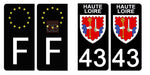 43 HAUTE LOIRE - Stickers pour plaque d'immatriculation, disponible pour AUTO et MOTO