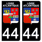 44 LOIRE ATLANTIQUE - Stickers pour plaque d'immatriculation, disponible pour AUTO et MOTO