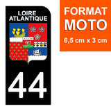 44 LOIRE ATLANTIQUE - Stickers pour plaque d'immatriculation, disponible pour AUTO et MOTO