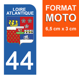 44 LOIRE ATLANTIQUE - Stickers for license plates, available for AUTO and MOTORCYCLE