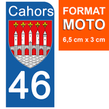 46 LOT CAHORS - Stickers for license plate, available for CAR and MOTORCYCLE