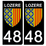 48 LOZERE - Stickers pour plaque d'immatriculation, disponible pour AUTO et MOTO