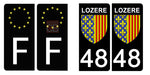 48 LOZERE - License plate stickers, available for CAR and MOTORCYCLE