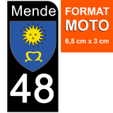 48 LOZERE MENDE - Stickers pour plaque d'immatriculation, disponible pour AUTO et MOTO