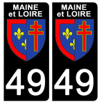 49 MAINE et LOIRE - Stickers for license plates, available for CAR and MOTORCYCLE