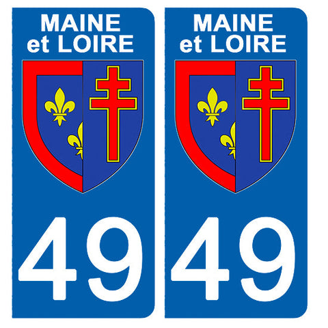 49 MAINE et LOIRE - Stickers for license plates, available for CAR and MOTORCYCLE