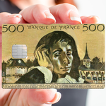 Pascal 500 francs - sticker pour carte bancaire, 2 formats de carte bancaire disponibles