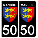 50 MANCHE - Stickers for license plates, available for CAR and MOTORCYCLE