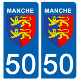 50 MANCHE - Stickers for license plates, available for CAR and MOTORCYCLE