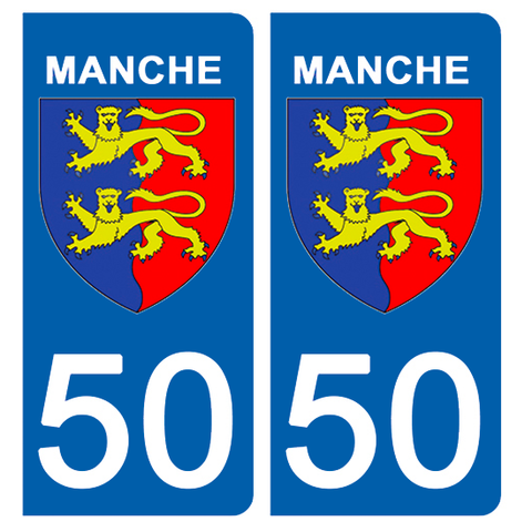 50 MANCHE - Stickers for license plates, available for CAR and MOTORCYCLE