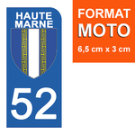 52 HAUTE MARNE - Stickers for license plates, available for CAR and MOTORCYCLE