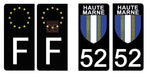 52 HAUTE MARNE - Stickers pour plaque d'immatriculation, disponible pour AUTO et MOTO