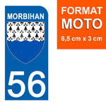 56 MORBIHAN - License plate stickers, available for CAR and MOTORCYCLE