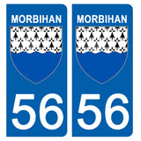 56 MORBIHAN - Stickers pour plaque d'immatriculation, disponible pour AUTO et MOTO