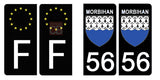 56 MORBIHAN - Stickers pour plaque d'immatriculation, disponible pour AUTO et MOTO