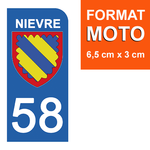 58 NIEVRE - Stickers for license plates, available for CAR and MOTORCYCLE