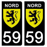 59 NORD - Stickers pour plaque d'immatriculation, disponible pour AUTO et MOTO