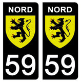 59 NORD - Stickers pour plaque d'immatriculation, disponible pour AUTO et MOTO